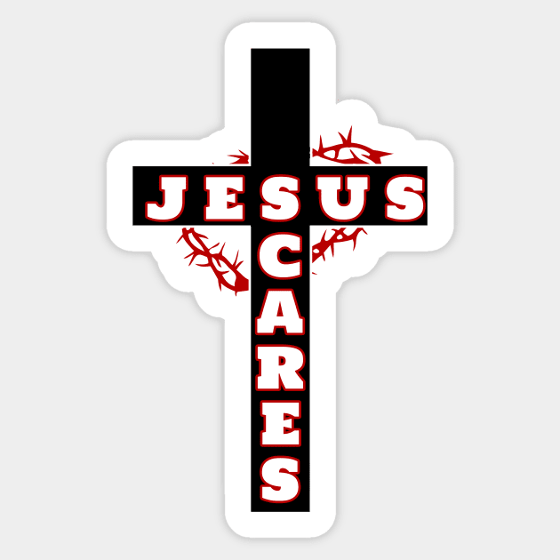 WWJD? Jesus Cares/Jesus Scares Sticker by intofx